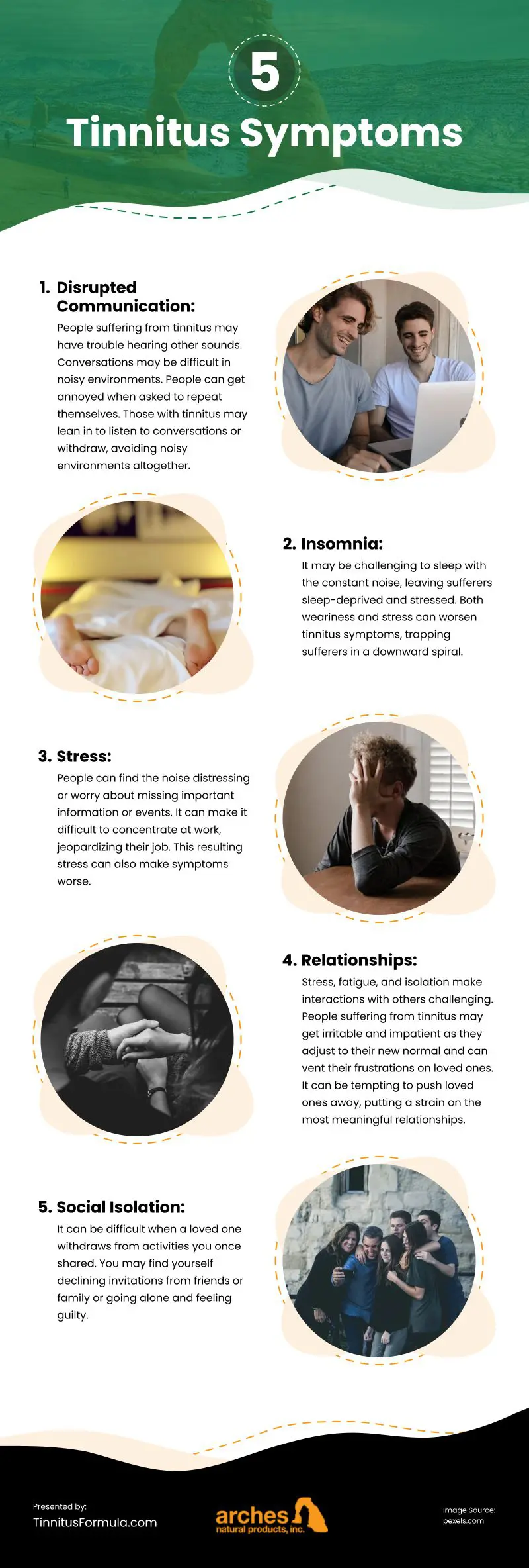 5 Tinnitus Symptoms Infographic