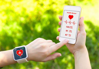 touch phone and smart watch with mobile app health sensor