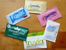 Packets of various sugar substitutes